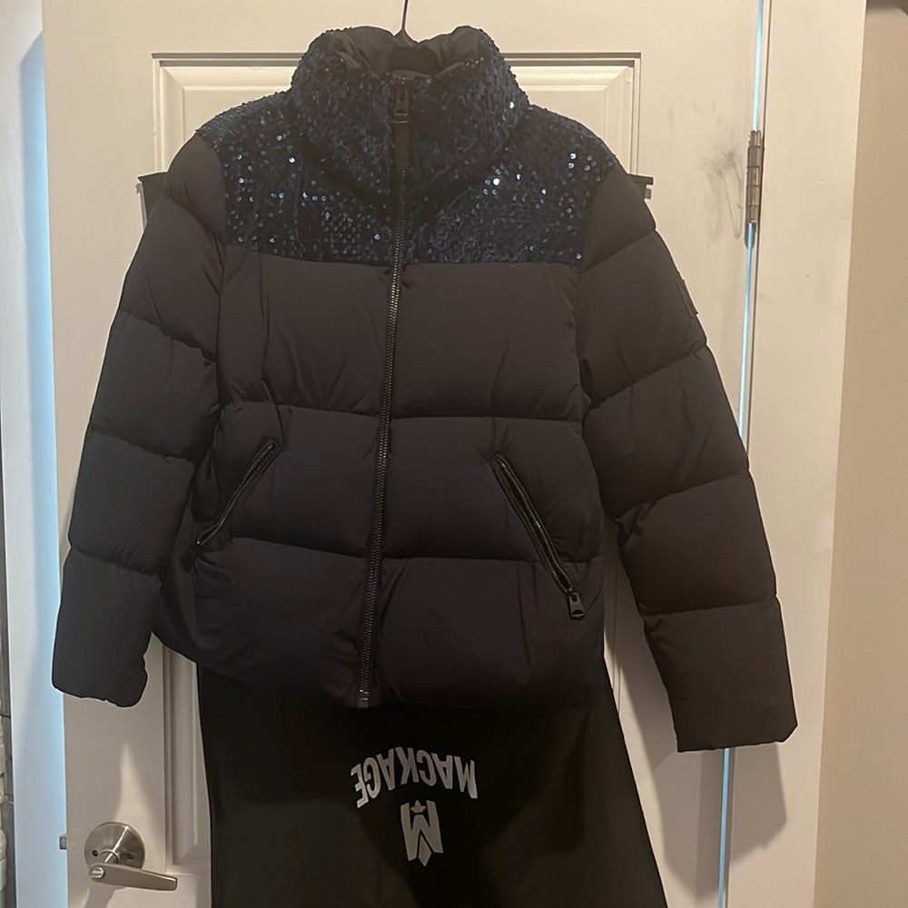 Tory Sequin Mackage puffer.